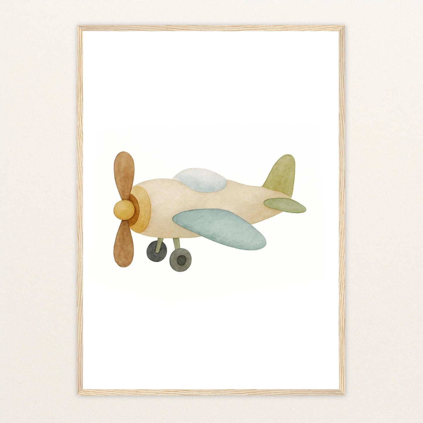 Propellerflugzeug Poster mit Holzrahmen von tinylearner