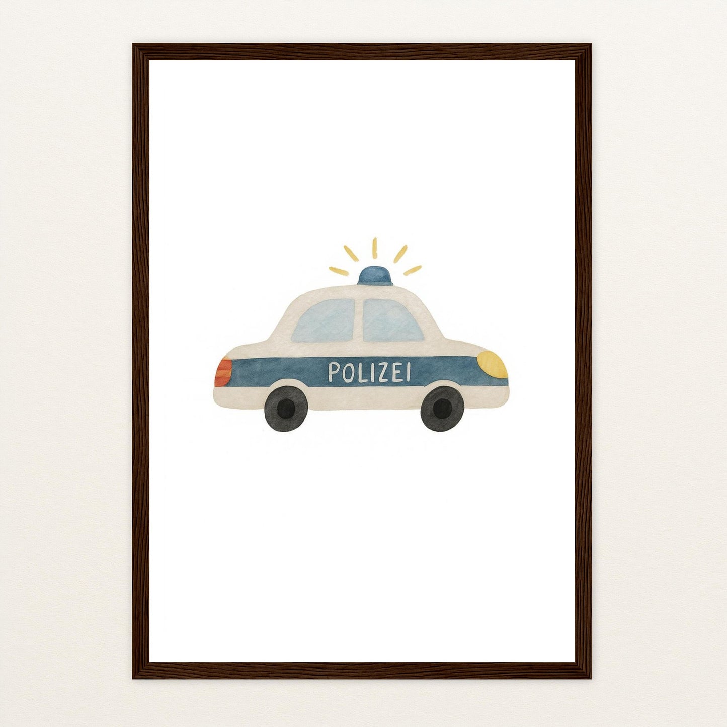 Polizei Poster mit Holzrahmen von tinylearner