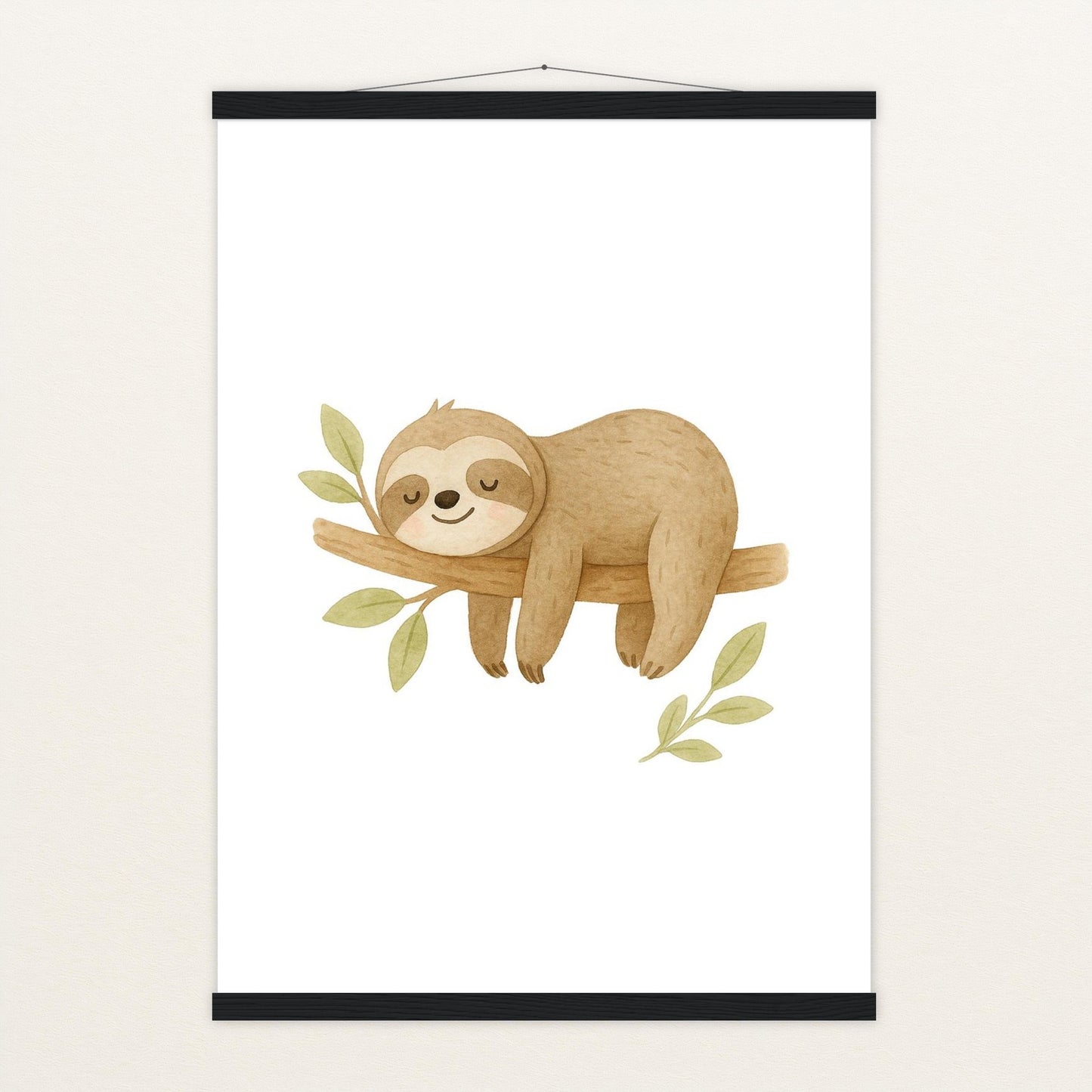 Fred das Faultier Poster mit Leisten von tinylearner