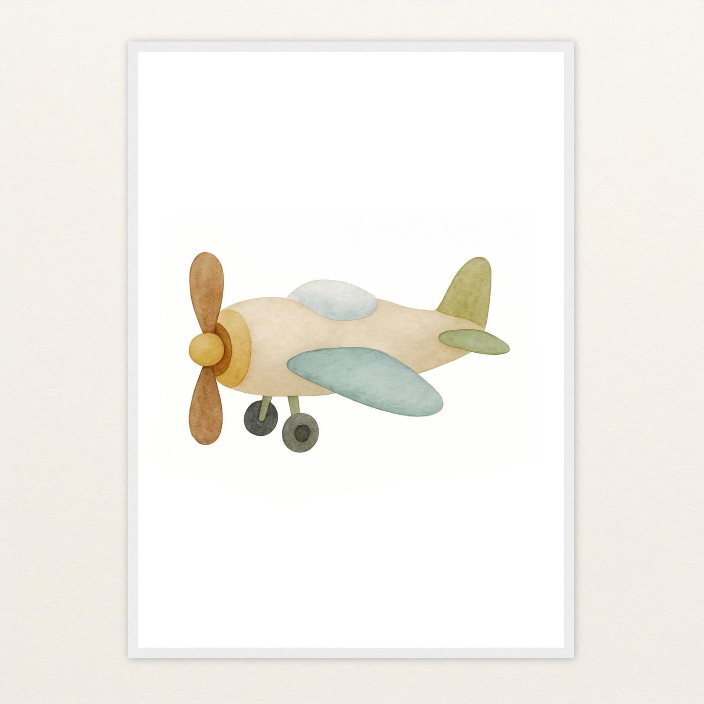 Propellerflugzeug Poster mit Holzrahmen von tinylearner