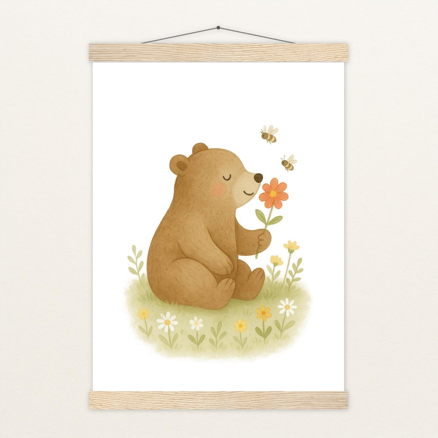 Balu der Bär - Motiv: "Blume" Poster mit Leisten von tinylearner