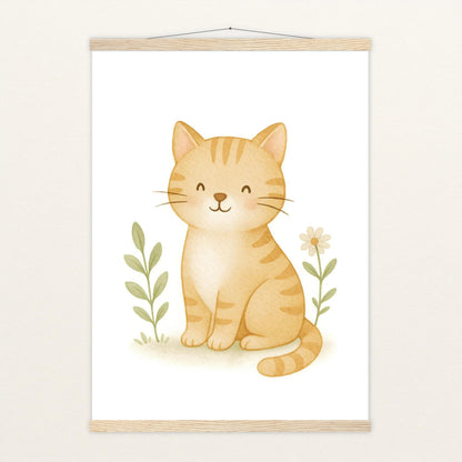 Kira die Katze Poster mit Leisten von tinylearner