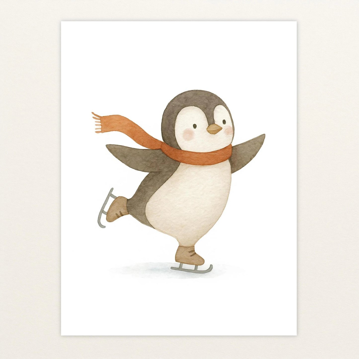 Pia der Pinguin - Motiv: "Eislaufen" Poster von tinylearner