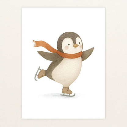 Pia der Pinguin - Motiv: "Eislaufen" Poster von tinylearner