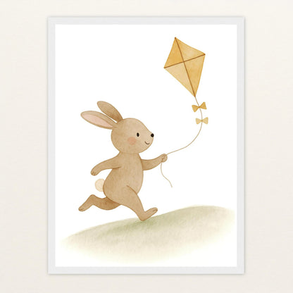 Holly der Hase - Motiv: "Drachen" Poster mit Holzrahmen von tinylearner