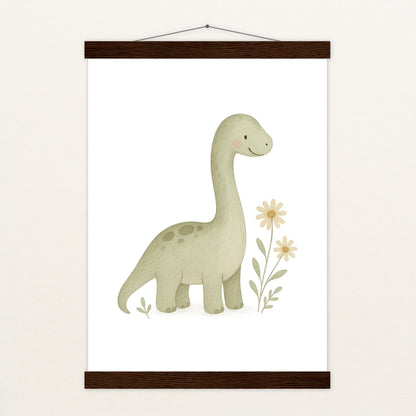 Dinosaurier Brachiosaurus Poster mit Leisten von tinylearner