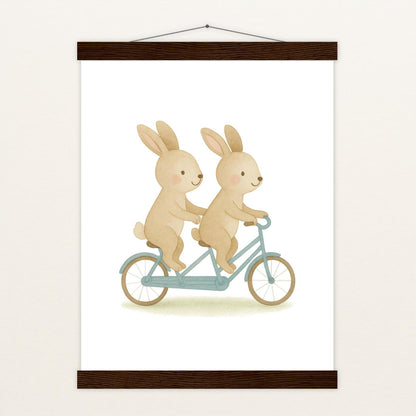 Holly der Hase - Motiv: "Tandem" Poster mit Leisten von tinylearner