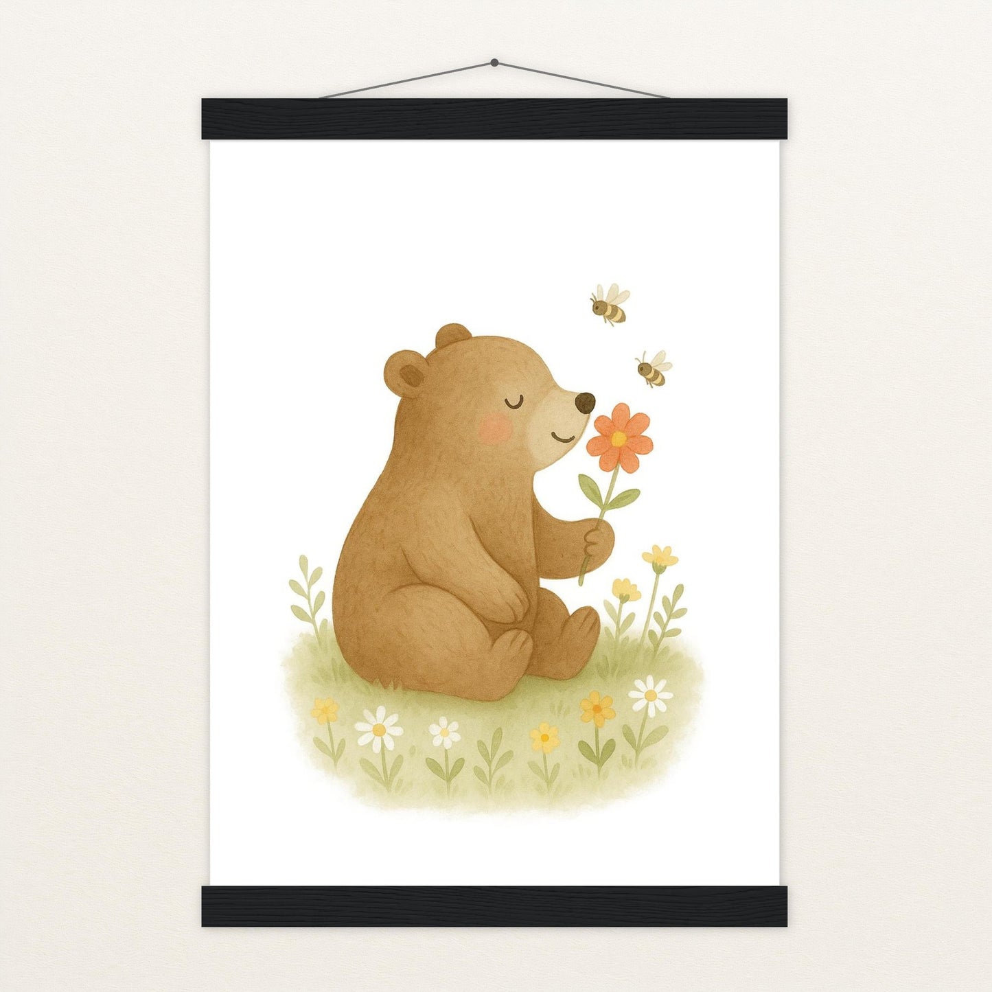 Balu der Bär - Motiv: "Blume" Poster mit Leisten von tinylearner