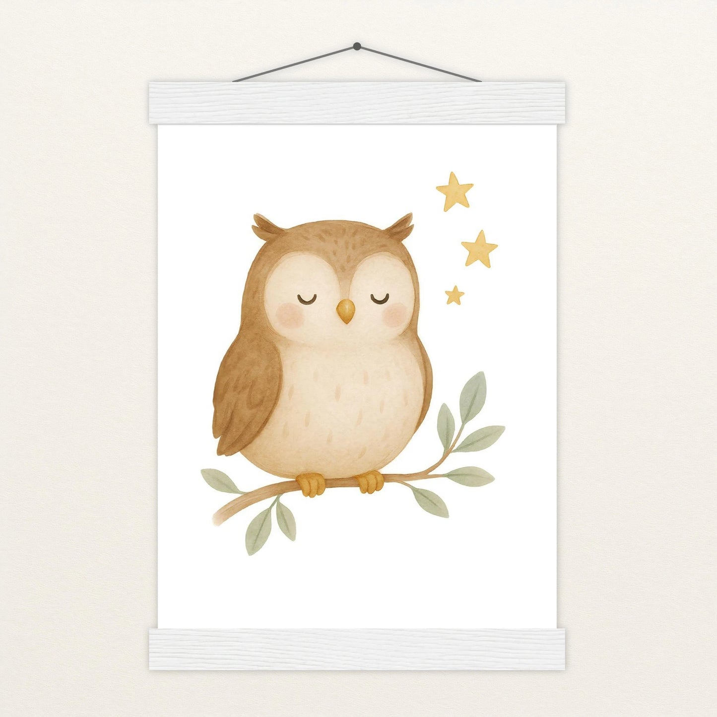 Emmi die Eule Poster mit Leisten von tinylearner