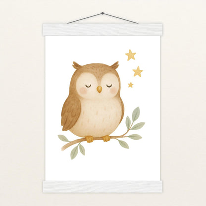 Emmi die Eule Poster mit Leisten von tinylearner