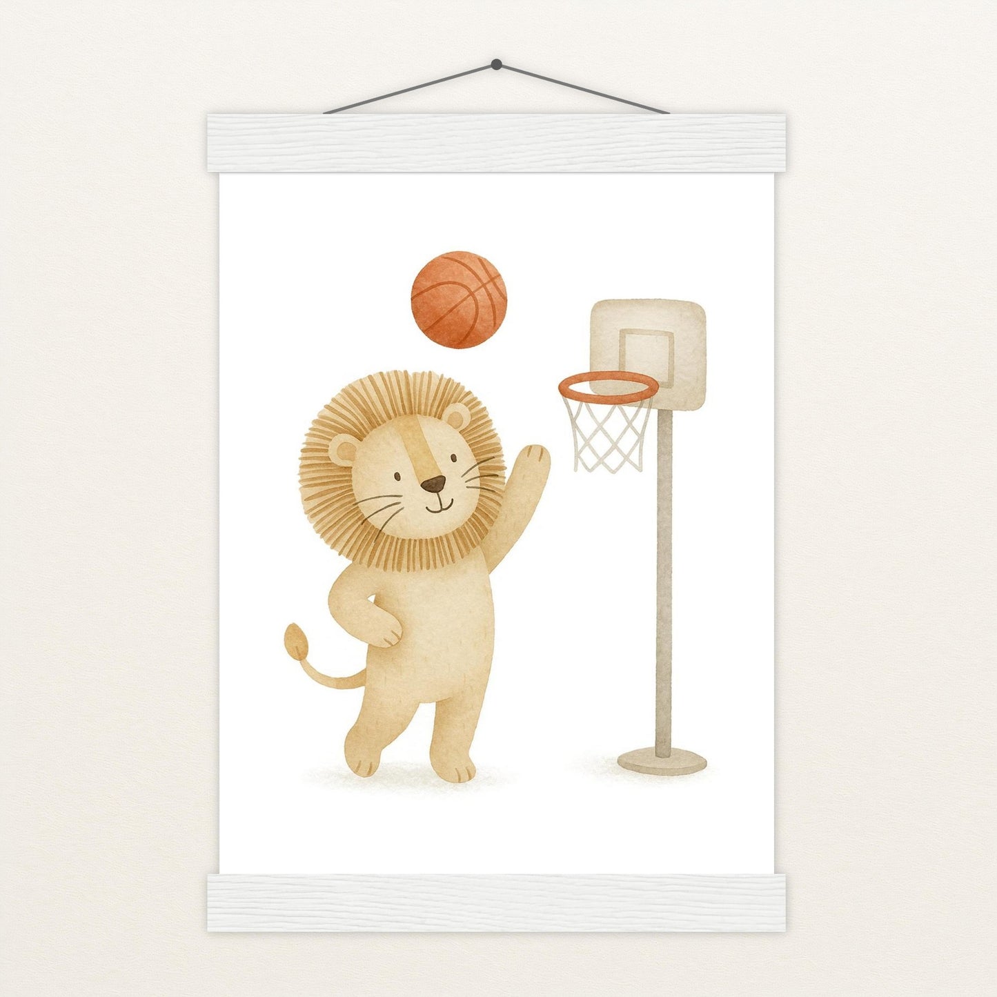 Leo der Löwe - Motiv: "Basketball" Poster mit Leisten von tinylearner