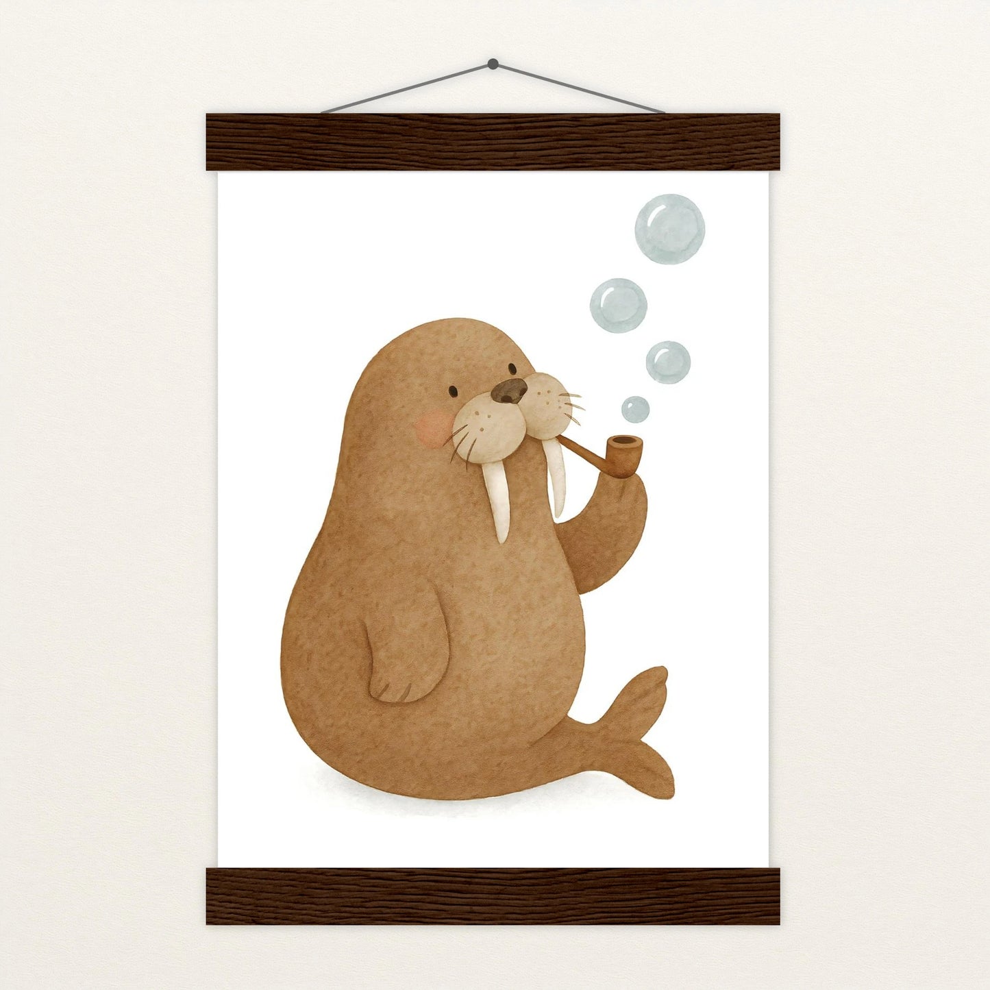 Wally das Walross - Motiv: "Blubbern" Poster mit Leisten von tinylearner