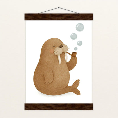 Wally das Walross - Motiv: "Blubbern" Poster mit Leisten von tinylearner