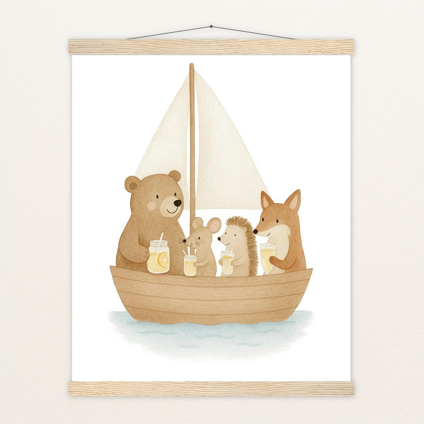Tierfreunde - Motiv: "Segelschiff" Poster mit Leisten von tinylearner