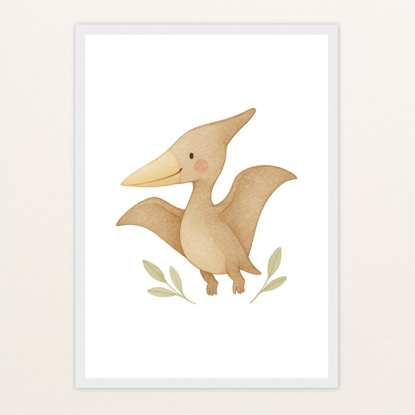 Dinosaurier Pteranodon Poster mit Holzrahmen von tinylearner