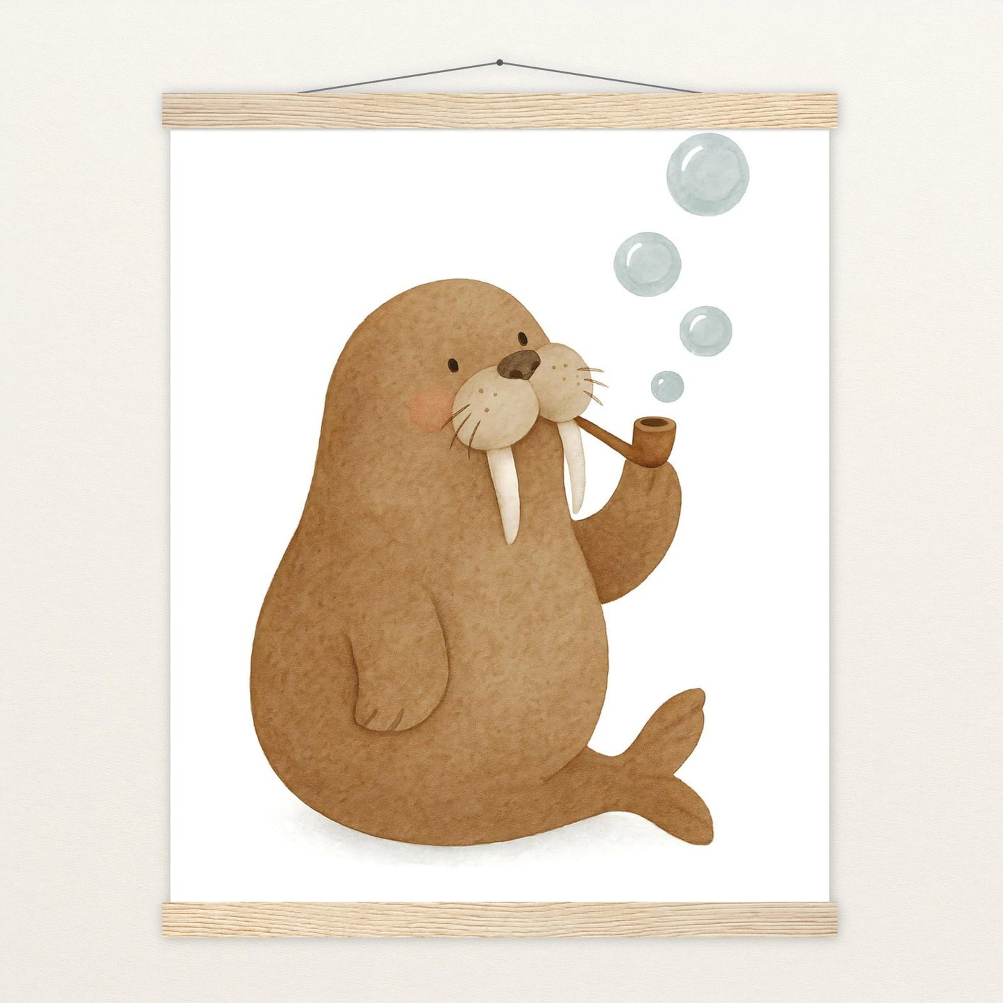 Wally das Walross - Motiv: "Blubbern" Poster mit Leisten von tinylearner