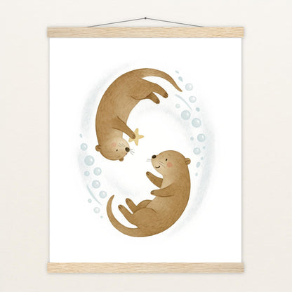 Otti der Otter - Motiv: "Stern" Poster mit Leisten von tinylearner