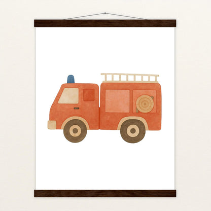 Feuerwehrauto Poster mit Leisten von tinylearner