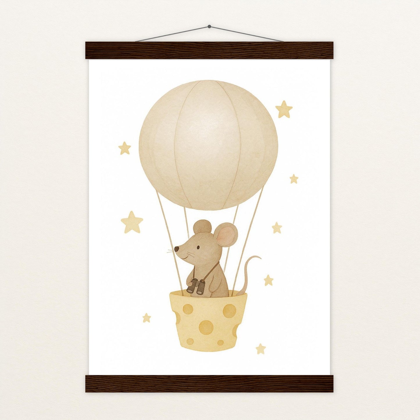 Mimi die Maus - Motiv: "Heißluftballon" Poster mit Leisten von tinylearner