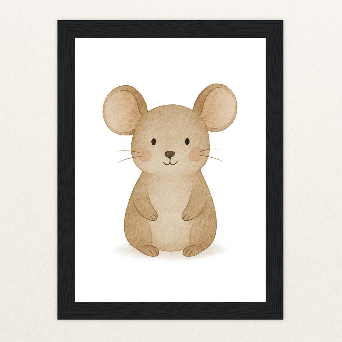 Mimi die Maus Poster mit Holzrahmen von tinylearner