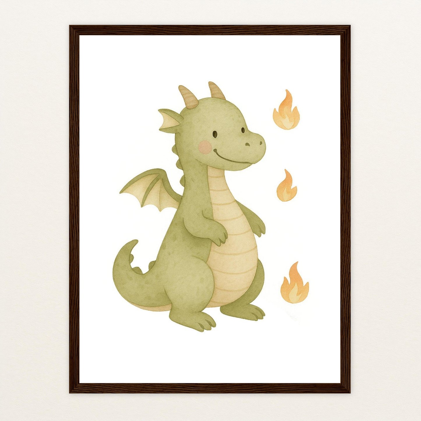Drax der Drache Poster mit Holzrahmen von tinylearner