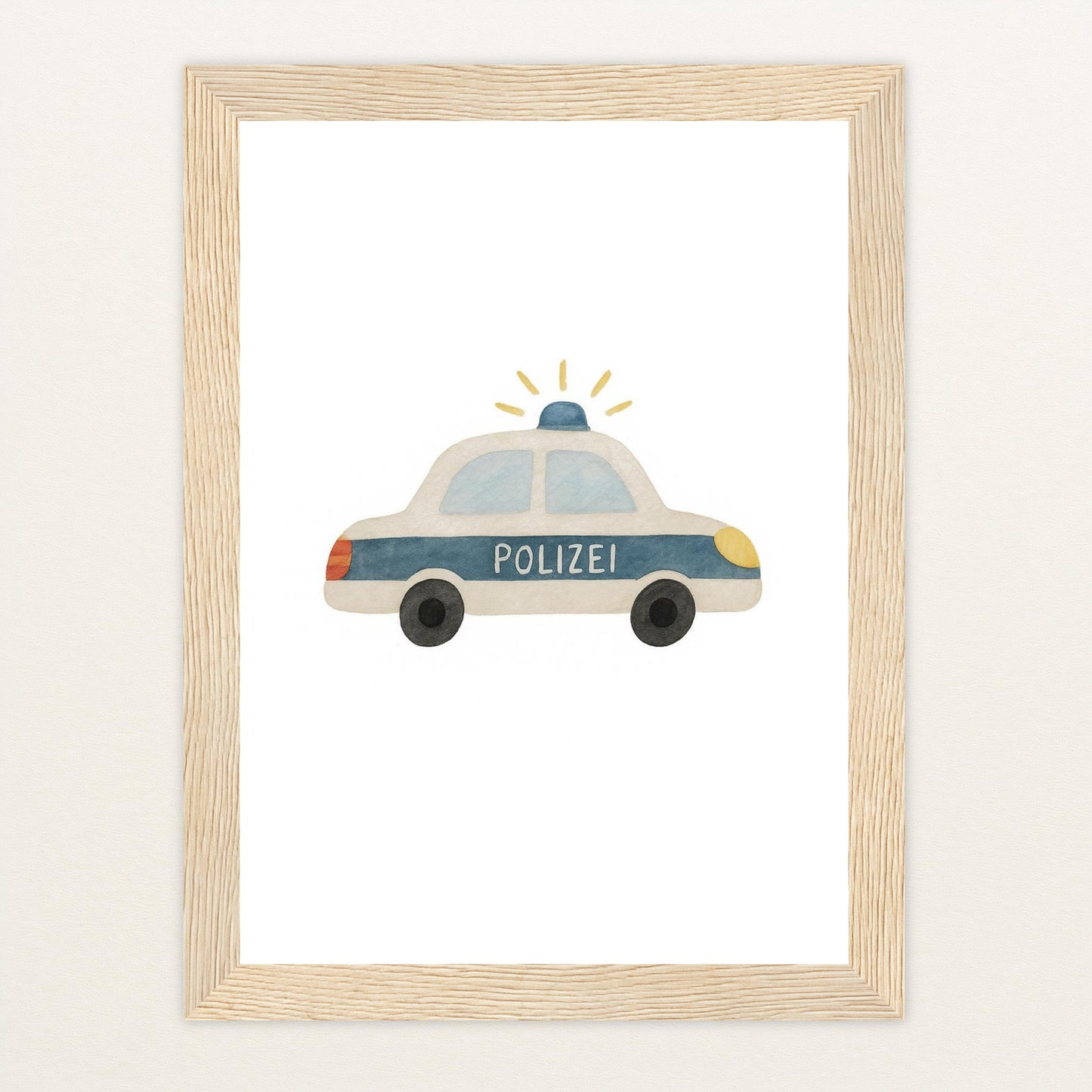 Polizei Poster mit Holzrahmen von tinylearner