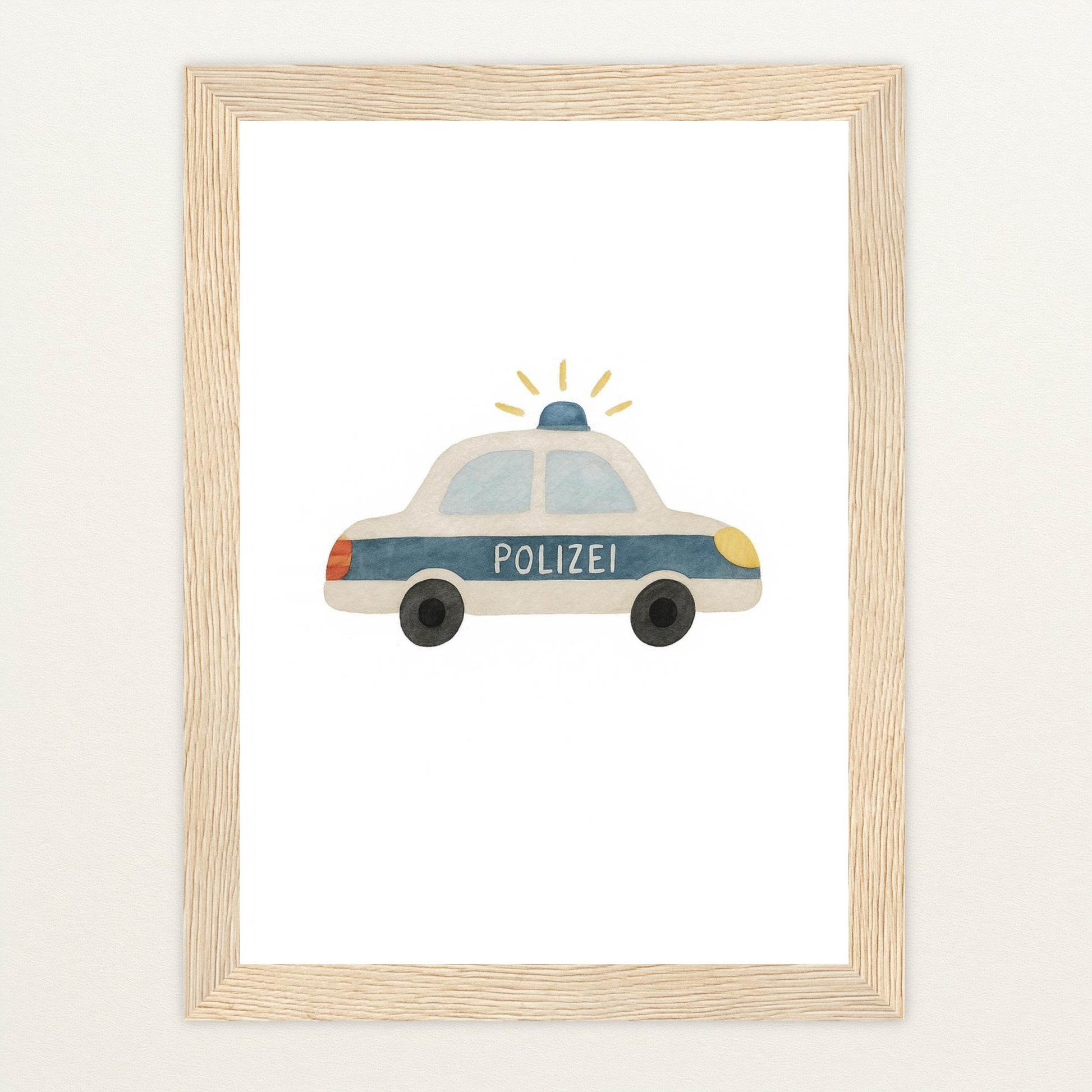 Polizei Poster mit Holzrahmen von tinylearner