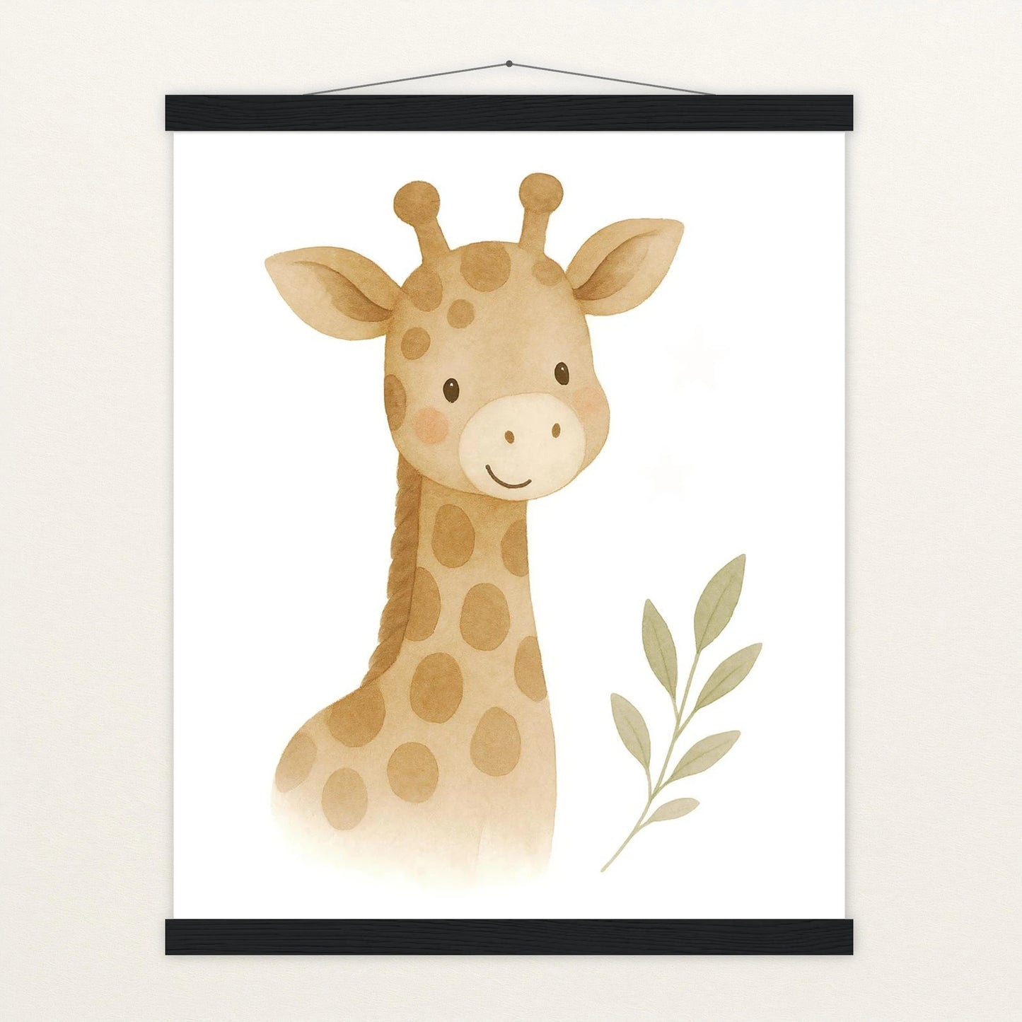 Greta die Giraffe Poster mit Leisten von tinylearner