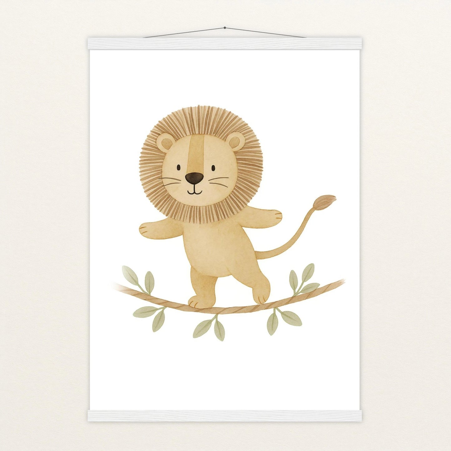 Leo der Löwe - Motiv: "Seiltanz" Poster mit Leisten von tinylearner