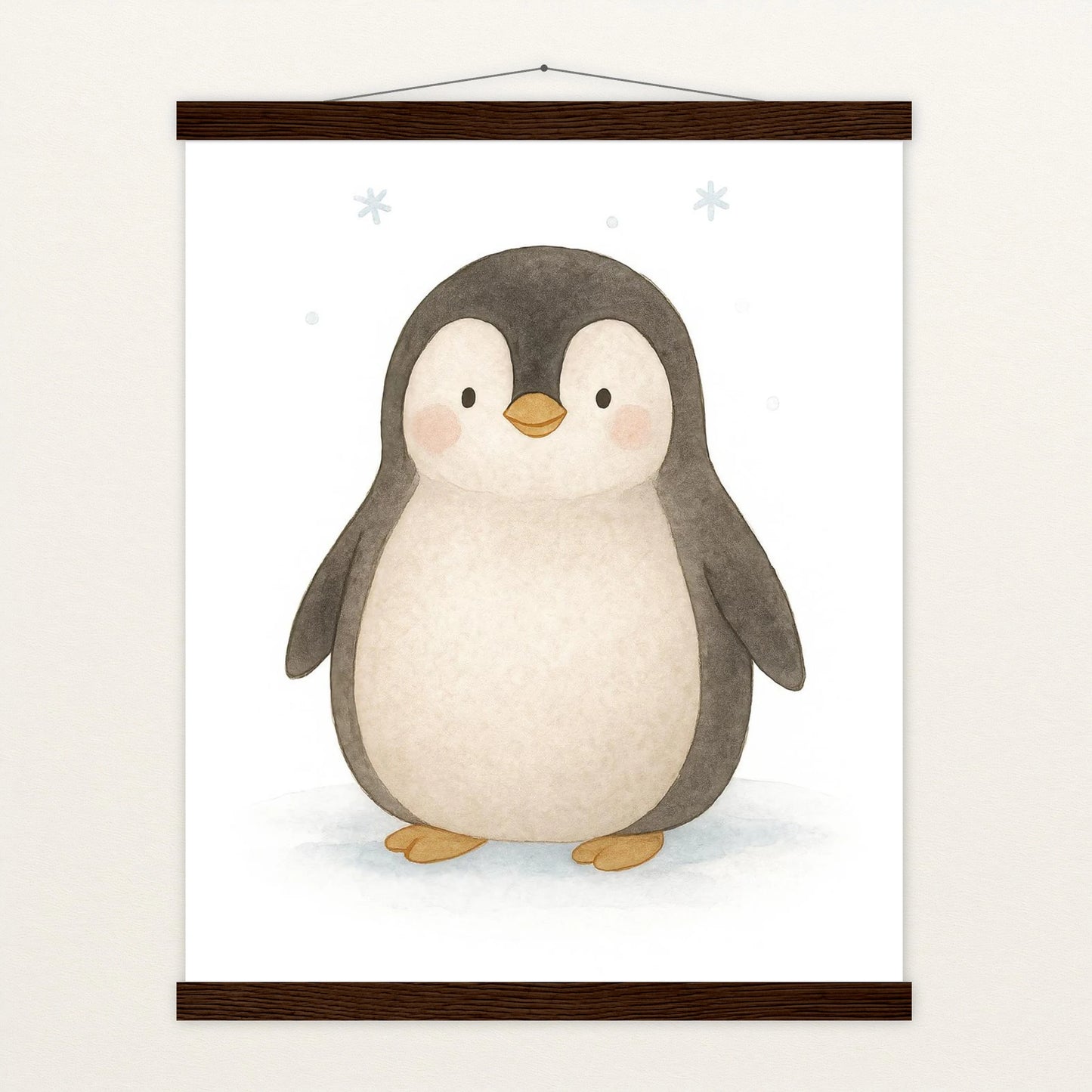 Pia der Pinguin Poster mit Leisten von tinylearner