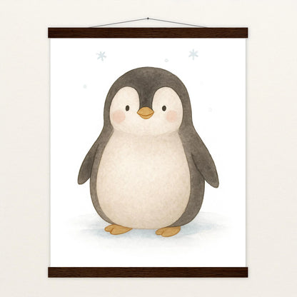 Pia der Pinguin Poster mit Leisten von tinylearner