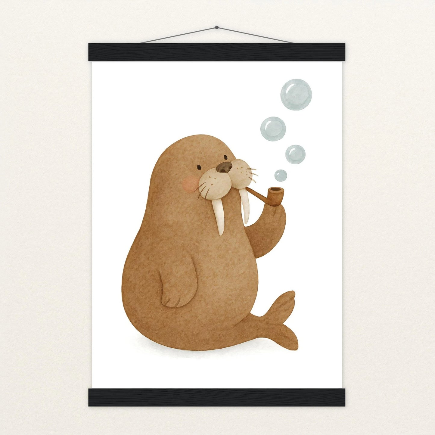 Wally das Walross - Motiv: "Blubbern" Poster mit Leisten von tinylearner