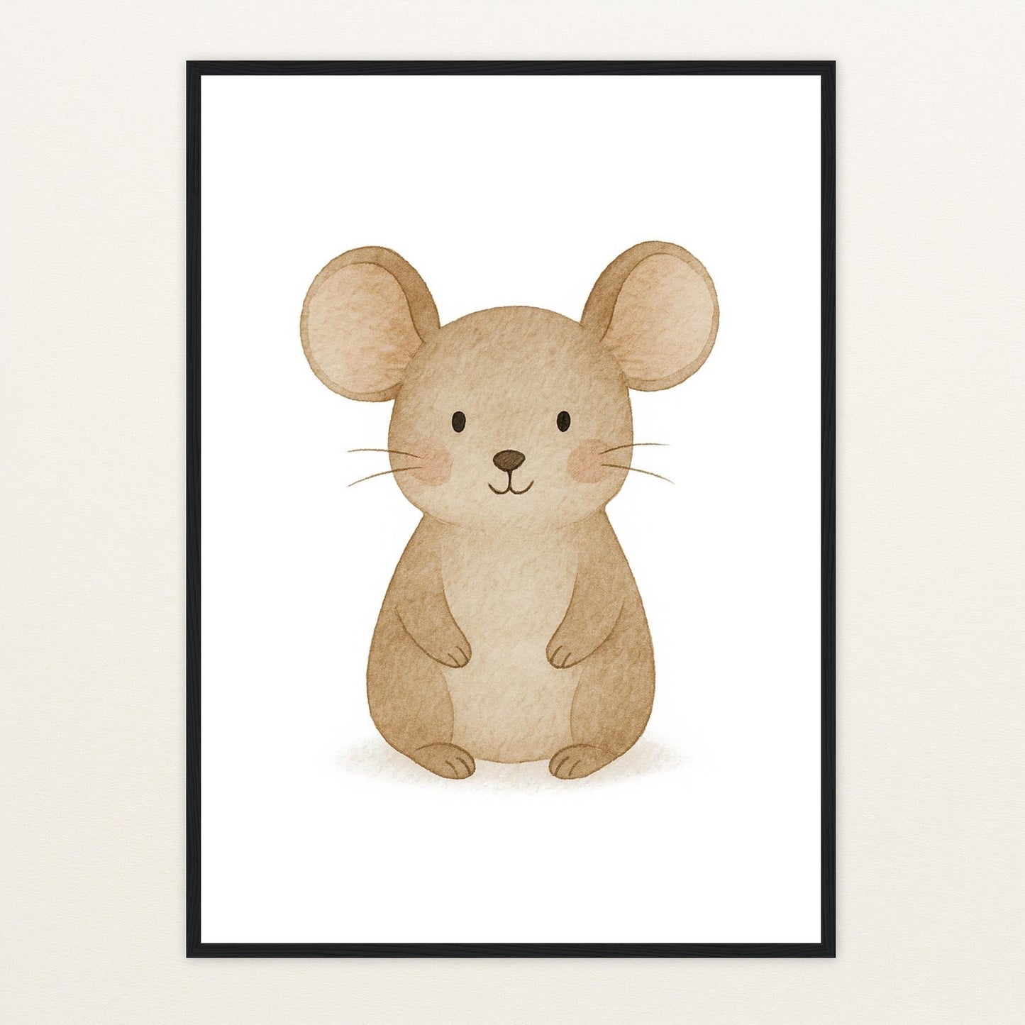 Mimi die Maus Poster mit Holzrahmen von tinylearner