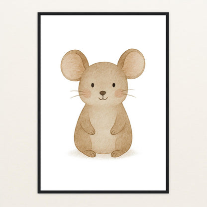 Mimi die Maus Poster mit Holzrahmen von tinylearner