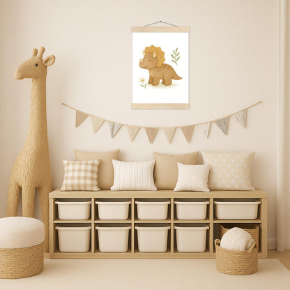 Dinosaurier Triceratops Poster mit Leisten von tinylearner