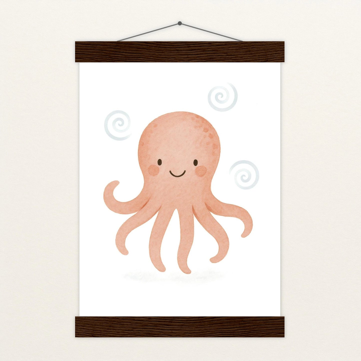 Tilli der Tintenfisch Poster mit Leisten von tinylearner