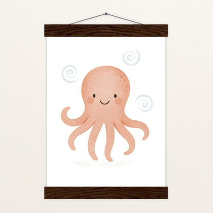 Tilli der Tintenfisch Poster mit Leisten von tinylearner