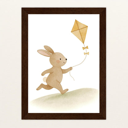 Holly der Hase - Motiv: "Drachen" Poster mit Holzrahmen von tinylearner