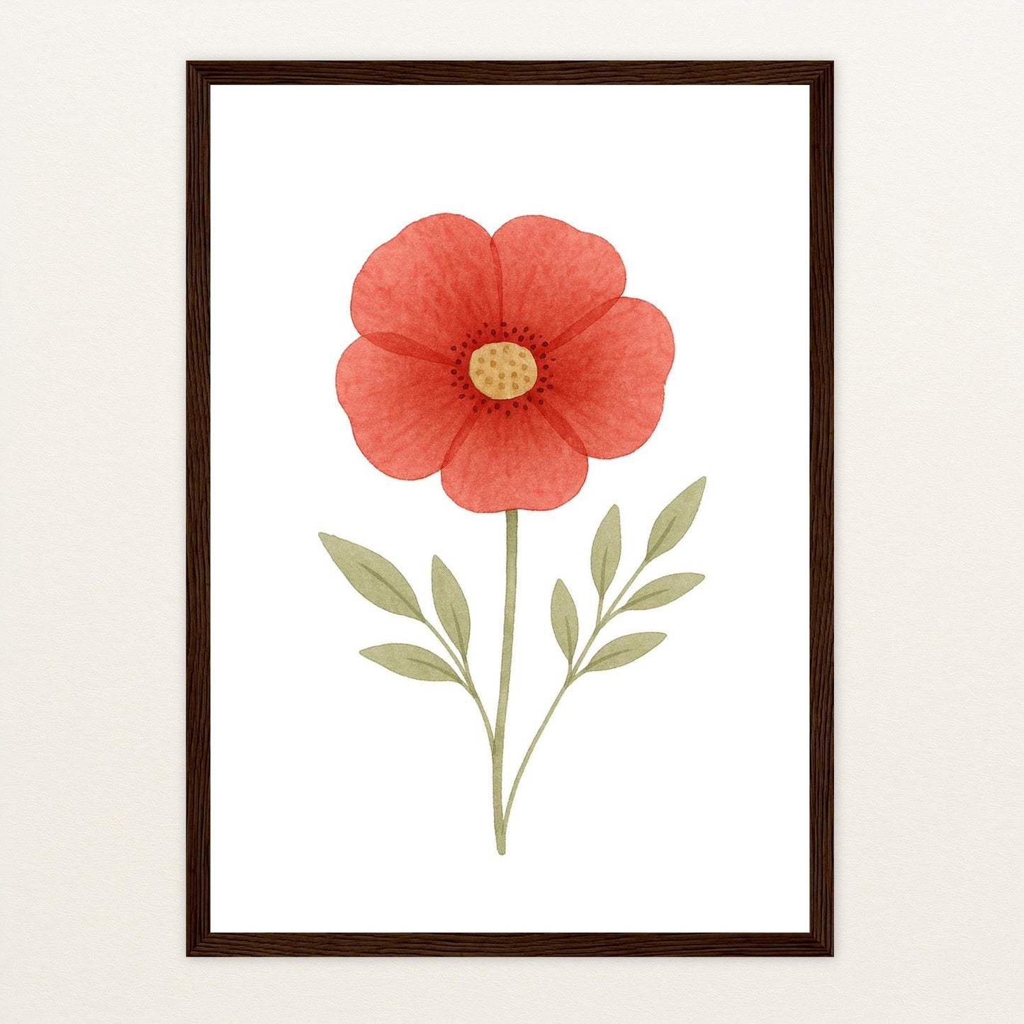 Mohnblume Poster mit Holzrahmen von tinylearner