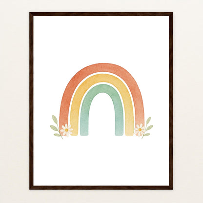 Regenbogen Poster mit Holzrahmen von tinylearner
