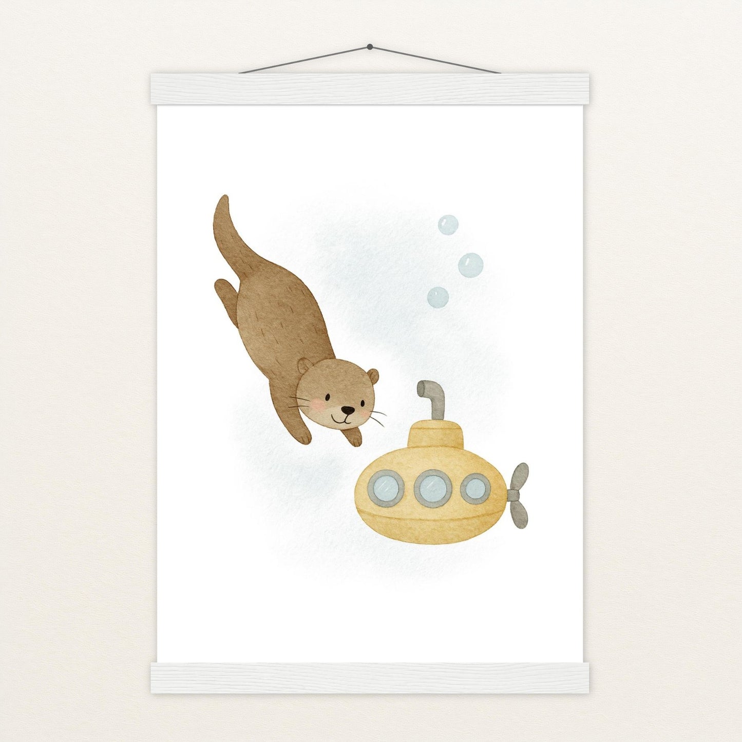 Otti der Otter - Motiv: "U-Boot" Poster mit Leisten von tinylearner