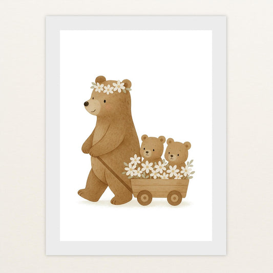 Balu der Bär - Motiv: "Bollerwagen" Poster mit Holzrahmen von tinylearner
