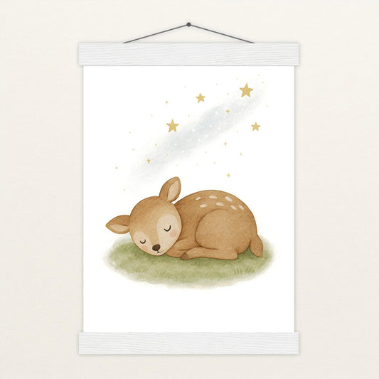 Ria das Reh - Motiv: "Schlafend" Poster mit Leisten von tinylearner