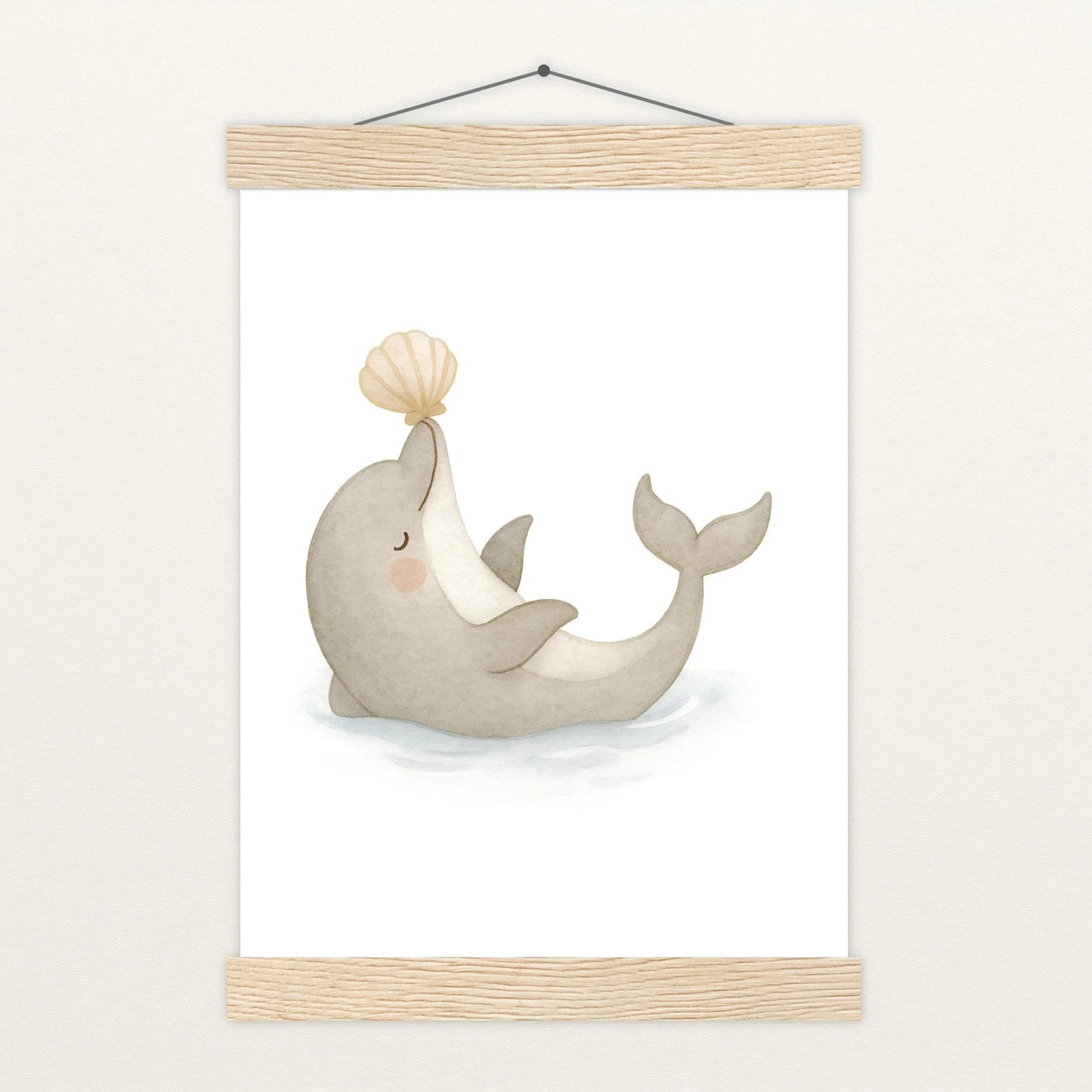 Dora der Delfin - Motiv: "Muschel" Poster mit Leisten von tinylearner