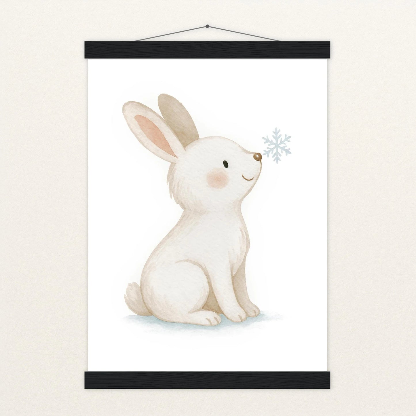 Sina der Schneehase Poster mit Leisten von tinylearner