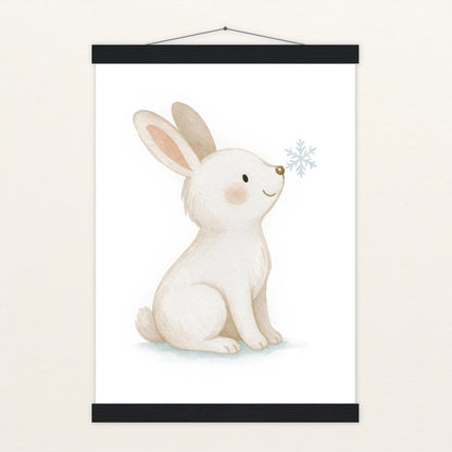 Sina der Schneehase Poster mit Leisten von tinylearner