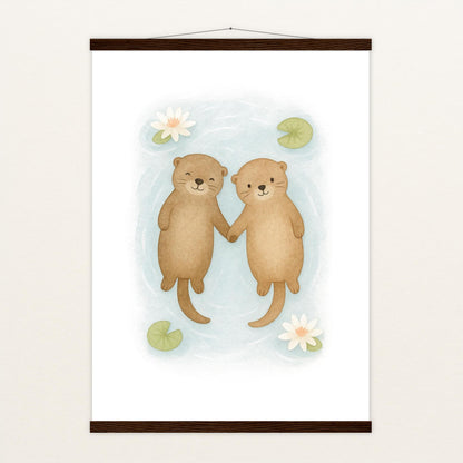Otti der Otter Poster mit Leisten von tinylearner