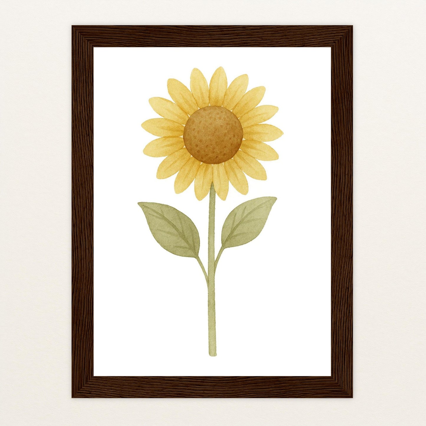 Sonnenblume Poster mit Holzrahmen von tinylearner