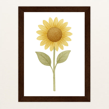 Sonnenblume Poster mit Holzrahmen von tinylearner