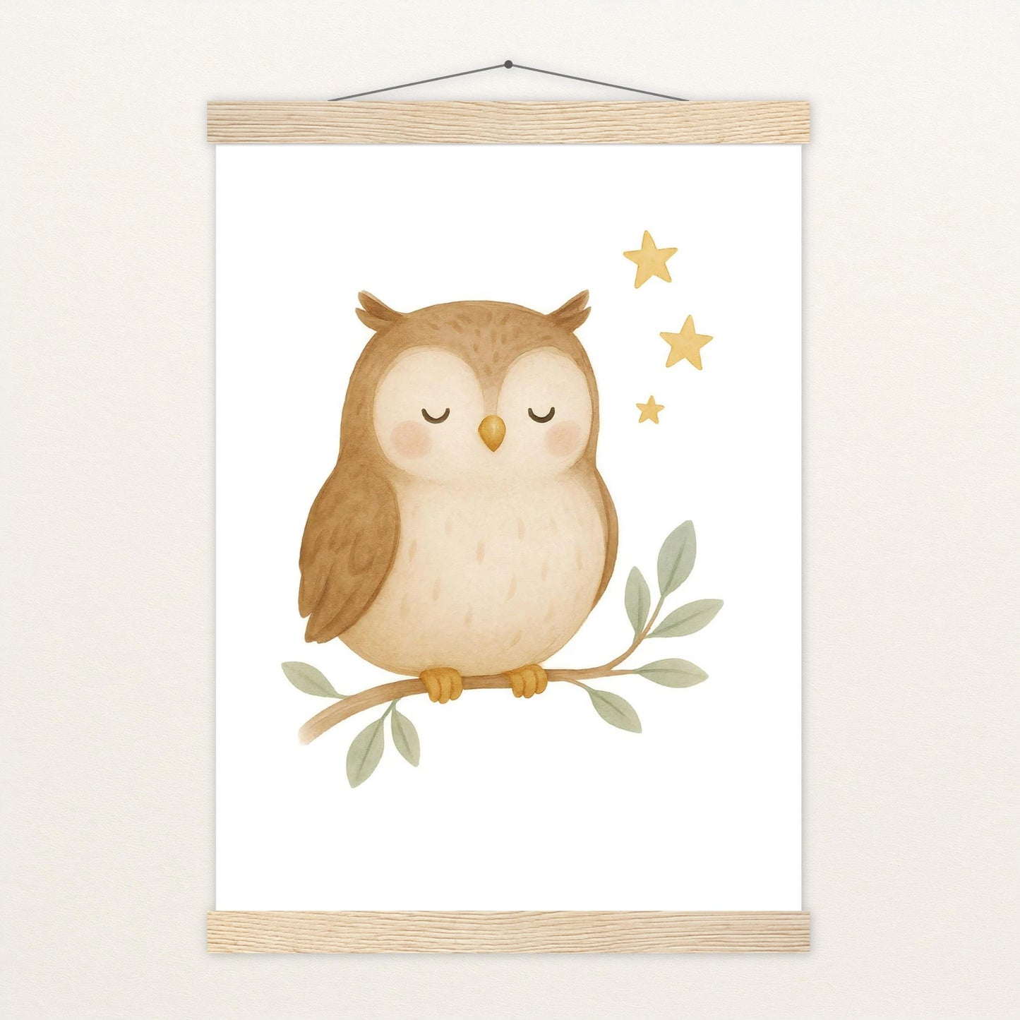 Emmi die Eule Poster mit Leisten von tinylearner